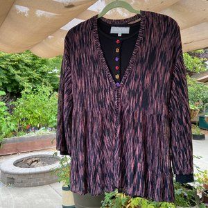 Sweet Flirty Semi-Sheer Nine West Blouse with a Flounce